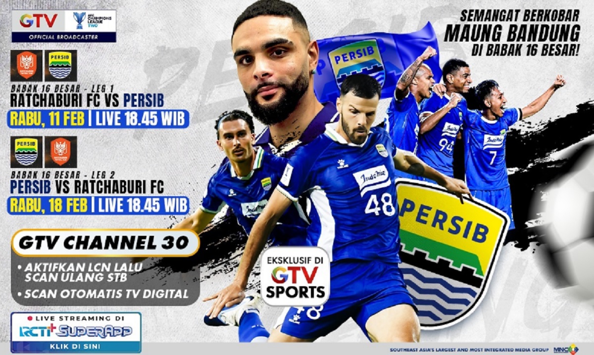 Jadwal Siaran Persib Bandung vs Ratchaburi FC Di GTV!